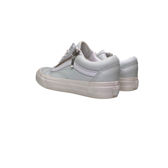 Vans Old Skool Zip Leather Shoes Mens 3.5 Womens 5.0 Zephyr Blue & Blanq White - Picture 9 of 16